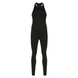 Toloer All-In-One Black Tight-Bottom Yoga Pants Wrapped Chest Bare Back Small Vest High Fanny Pack Hip Bell Bottoms-Outfit