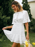 Spring / Summer New Front Piece Lace Dress INS Hem Cuff Lace Fringed Dress-Outfit
