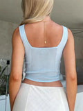 New Women's Short Design Feels Waist-Repair Knitted Sling Sling Vest Women