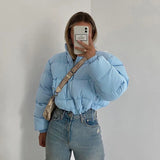 Zipper short padded jacket-Outfit