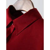 Red Dingy Shirt Long Sleeve Commuting Professional Blouse Spring And Autumn Anti- Wrinkling Temperament Shirt