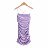 Sales Of 100,000] Suspension Dress Woman 2025 Summer Sexy Hot Girl Sleeveless Wrinkles Ass Short