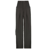 Toloer Tooling Wind Woven Pants Straight Pants Women's Casual Hanging Drop Feeling Loose Hot Girl Pants-Outfit
