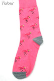 New Colorful Flamingo Cartoon Pattern Men Jacquard Happy Socks Ventilation Cotton Short Socks Male Autumn