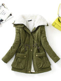 VAREY LIN New Winter Cotton Coat Women Casual Slim Snow Outwear Medium-long Wadded Jacket Thick Cotton Padded Warm