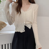Silk Sunscreen Dress In Summer, Women Wear A Knitted Cardigan With A Small Shawl Net Blouse And A Short Coat.-Outfit