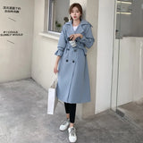 Fashion New Double-Breasted Women Trench Coat Long Belted Slim Lady Duster Coat Cloak Female Outerwear Spring Autumn