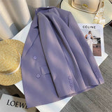 2025 New Fragrant Taro Purple High-End Temperament Pop Blazer Female Korean Version Of Casual