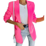 Toloer Spot 2024 Autumn / Winter New Female Fashion Temperament Solid Color Lapel Long Sleeve Small Suit Jacket-Outfit
