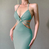 Out Sexy Backless Maxi Dress Club Party Summer Holiday Bandage Dress Women Sleeveless Elegant Bodycon Long Dress Robe