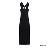 2025 New Dress Women's Hanging Neck French Design
