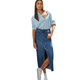 Hottie Dress A-Shaped Open Fork Thin Cowboy Half-Body Dress 2025 Spring And