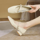 Toloer Head Mary Jane Shoes Female 2024 New Summer Fairy Wind Elegant In Thick Heel Gentle Silver Single Shoes With