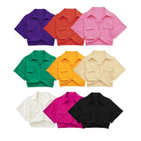 2025 Color Elastic New Women's Knot Short Shirt Linen
