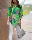 Leopard Print Shirts Women Spring Summer Fashion Button Long Sleeve Shirts For Women 2023 Boho Beach Long Shirt Top Femme-Outfit