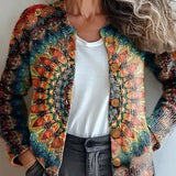 New 3D Printed Women's Cardigan Knitted Jacket Spring Autumn Shirt