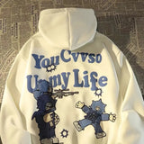 street vibe style men large size retro sweater hip-hop sweater couple spring and autumn American top goth hoodie bape-Outfit