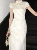New Products Slim And Gentle And Comfortable With Fashion Noble Gold Cheongsam Dress Female Summer Temperament