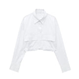 New Trench Coat Fabric Pocket Decoration Loose Short Shirt 2083363-Outfit