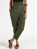 Irregular Lace Up Cropped Casual