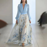 Shein Temu Explosion Walk Show V-Neck Explosion Printed Long
