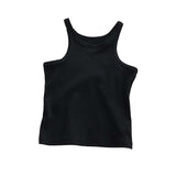 Toloer Cotton Slim Elastic Vest Female Spring And Summer New Pure Color Contracted Inside And Outside The Navel Base Sling-Outfit