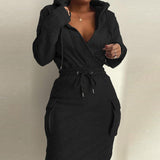 Toloer Women's Wear Early Spring 2024 New Temperament Elegant Solid Color Hooded Rope Top Slim Suit