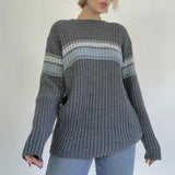 Striped Ribbed Downtown Sweater-Outfit