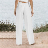 Beautiful Elastic Trousers Linen Casual
