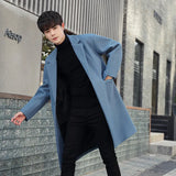 2023 Winter Woolen Coat For Men Long Tide Loose Wool Woolen Men's Trench Coat Spring And Autumn Coat-Outfit