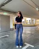 Street Retro Hip Flared Pants-Outfit