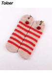 Cartoon Harajuku Rabbit Fox Bear Deer Cute Fluffy Coral Velvet Women Cotton Socks Autumn Winter Thick Warm Home Floor
