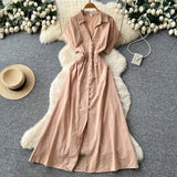 New Pure-Bround Hottie Body Long-Sleeved Knitted Dress Women Simple Round Collar Temperament Short