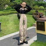 Toloer New 2024 Ladies Will Wear Everything With A Straight Tube And Show Skinny Khaki Pants-Outfit