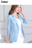 Women Single Button Blazers Business Office All-match Simple Temperament Soft Fashion Elegant Casual Work Streetwear