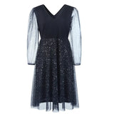 And Summer New Women's Clothing Large-Size Dress V-Neck Temperament To Do High-End Dress