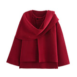 New Women's Dress With Asymmetrical Scarf Short Knitted
