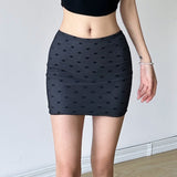 Girls Have A Sexy High Waist And Show A Tight Hip Skirt, Wave Dot, Printed Net, Fashion, Half-Length Skirt, Short Skirt.-Outfit