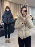Genuine Senior Sense Hooded White Duck Down Down Jacket Short Jacket Female Winter Hot Style Casual Fashion Puff Bread Clothes-Outfit