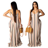 Toloer New Women's Casual Loose Print Cotton Slip Dress-Outfit
