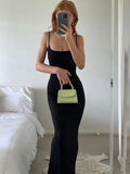 Strap Bodycon Rib Maxi Dress-Outfit
