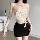 Toloer 2024 New Women's Wear Design Sense Niche Sexy Hot Girl Pure Desire Flower Sling Vest-Outfit