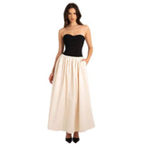 Summer New Fashion Thrombole-Width Sleeveless Dress Women's