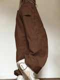 Drawstring Low Waist Baggy Cargo Pants-Outfit