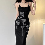 Toloer 2024 New Women's Mesh Slip Dress Show Slim Slim Wrap Hip Waist Dress-Outfit