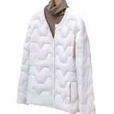 Autumn Winter New Round Collar Light White Duck Velvet Female Short Money Inside Outside Wear Warm Light Down Jacket Coat Tide-Outfit