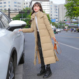 Real Winter 2024 New Korean Version Of Down Cotton Clothes Women's Super Long To The Ankle Loose Bread Warm Padded Clothes-Outfit