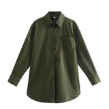 Street Fashion 14 Color Urban Women With Pocket Shirt Casual Autumn