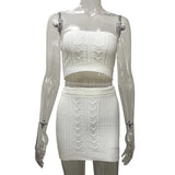 2025 New Fashion Women's Clothing Wrapped Breastless Sleeve Small Breasted Hottie Solid-Colored Bag Hip Skirt
