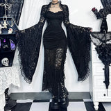 Summer 2024 New Sexy Cardigan Blouse Dark Style Slim Classical Lace Blouse Girl-Outfit